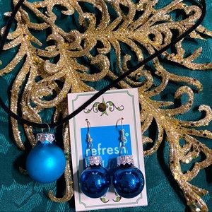 🎄 New Christmas Blub Earrings & Necklace Set